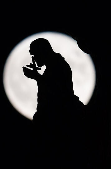 Der Supermond, hier fotografiert in Dresden.