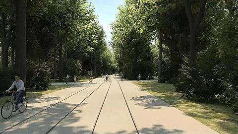 Kein Rasengleis, keine Oberleitungen, keine Absperrungen: Die Tram durch den Englischen Garten soll nicht auffallen.