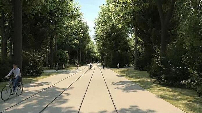 Kein Rasengleis, keine Oberleitungen, keine Absperrungen: Die Tram durch den Englischen Garten soll nicht auffallen.