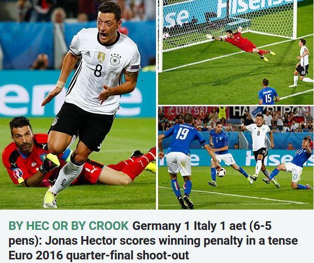 So sah die britische Sun das Spiel zwischen Deutschland und Italien.