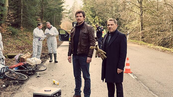 "Tatort: Der Mörder in mir": Sebastian Bootz (Felix Klare, l.) und Thorsten Lannert (Richy Müller) müssen einen Fall von Fahrerflucht mit Todesfolge aufklären.