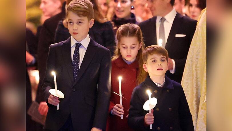 Prinz Louis (r.) mit seinen Geschwistern Prinz George und Prinzessin Charlotte.