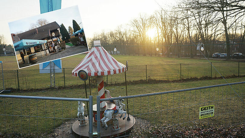 Dieser ehemalige Golfplatz soll bebaut werden, das Gelände gehört der Turnerschaft Jahn. Ihre Vereinsgaststätte sieht man im kleinen Bild. Dieser ehemalige Golfplatz soll bebaut werden, das Gelände gehört der Turnerschaft Jahn. Ihre Vereinsgaststätte sieht man im kleinen Bild.