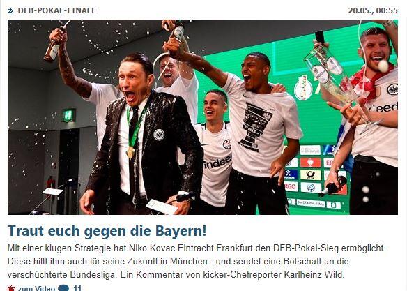 "kicker.de" kommentiert: "Traut euch gegen die Bayern!"