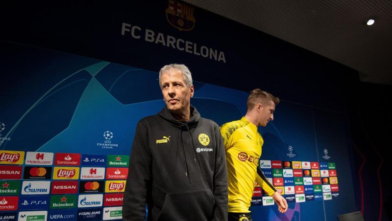 Sind mit dem BVB beim FC Barcelona gefordert: Coach Lucien Favre (l) und Kapitän Marco Reus. Sind mit dem BVB beim FC Barcelona gefordert: Coach Lucien Favre (l) und Kapitän Marco Reus.