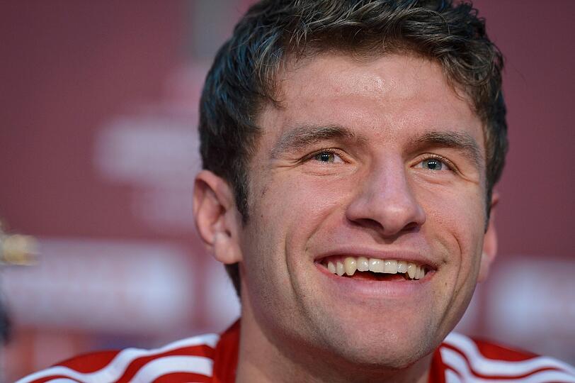 Thomas Müller glaubt auf der Pressekonferenz vor dem Finale gegen Raja Casablanca an einen Sieg des FC Bayern.
