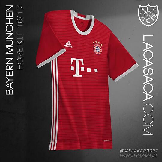 Klassisch in rot mit weißen Akzenten: So könnte das Heimtrikot des FC Bayern in der nächsten Saison aussehen.