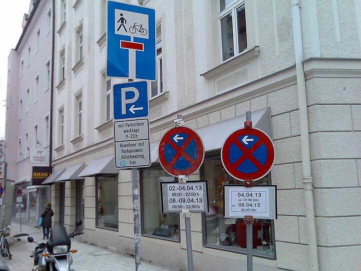 Das Park-Rätsel von Schwabing - gesehen in der Marktstraße