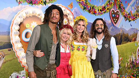 "HeidiFest" mit der ganzen Familie: Heidi Klum brachte neben Ehemann Tom Kaulitz auch Mutter Erna und Sohn Henry mit nach M&uuml;nchen