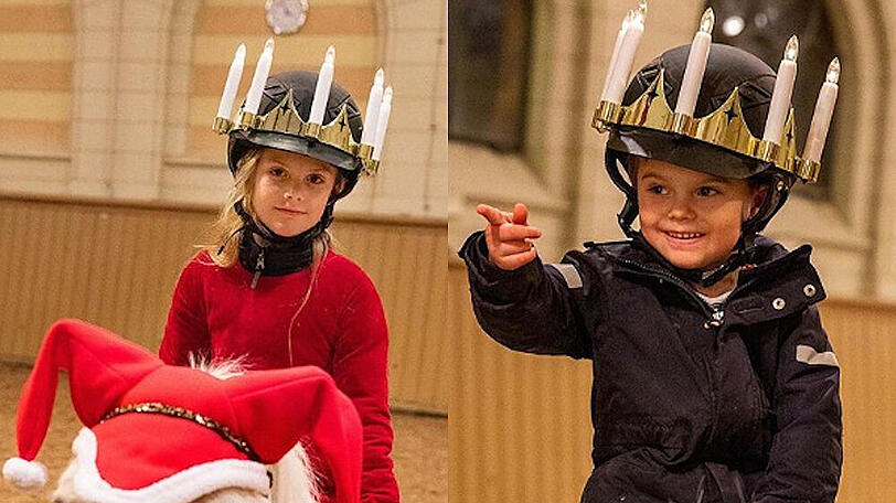 Grüße zum Luciafest: Estelle und Oscar von Schweden