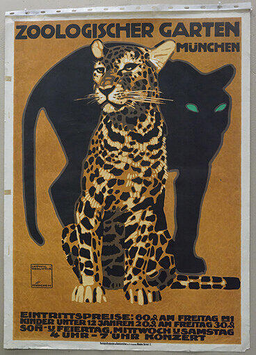 Ludwig Hohlbeins Leopard und Panther von 1912 sind noch heute das Logo des Tierparks.