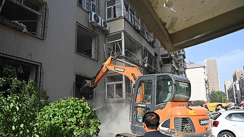 Zwei Menschen galten nach dem Brand in Taiyuan noch als Vermisst.
