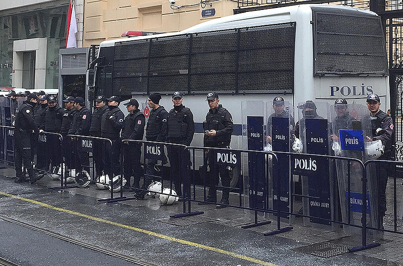 Polizeikräfte in Ankara.