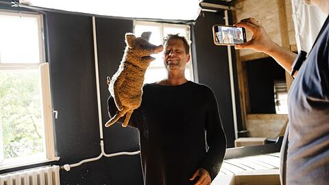 Til Schweiger beim Dreh von "Lieber Kurt" .