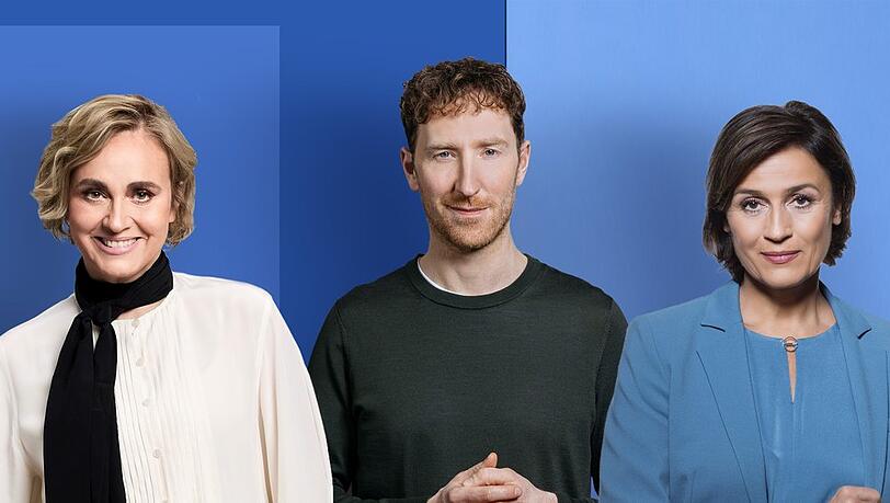 Die ARD verlängert "Caren Miosga", "Maischberger" und "Hart aber fair" mit Caren Miosga, Louis Klamroth und Sandra Maischberger (v.l.n.r.).