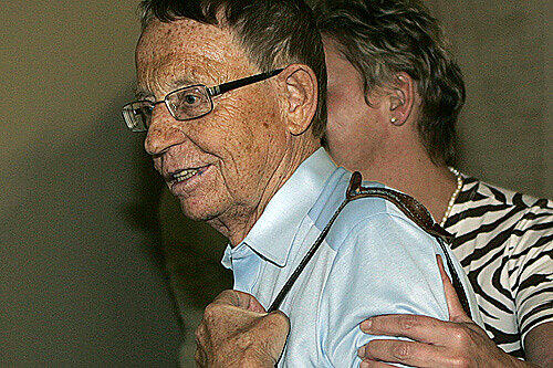 Opfer Bruno N. auf dem Weg zu seiner Zeugenaussage