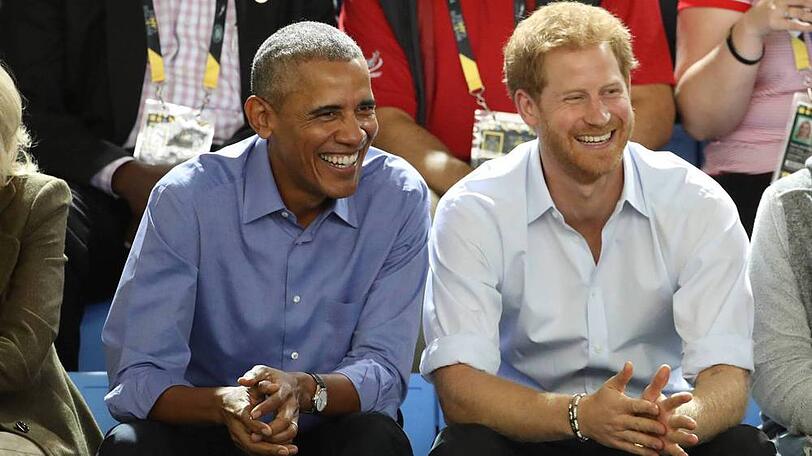 Der ehemalige US-Präsident Barack Obama und Prinz Harry bei den Invitus Games in Kanada