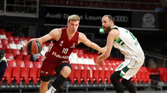 Mit 16 Punkten Bayerns Topscorer beim Sieg gegen Zalgiris Kaunas:Ognjen Jaramaz (l.).
