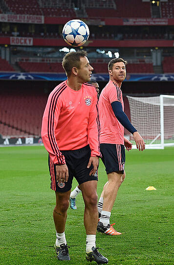 Die Bayern beim Abschlusstraining in London. Am Dienstag geht es im dritten Gruppenspiel der Champions League gegen den FC Arsenal. Klicken Sie sich durch die Bilder.