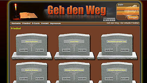 Stein an Stein: Auf geh-den-weg.de kann man virtuelle Gräber erstellen Stein an Stein: Auf geh-den-weg.de kann man virtuelle Gräber erstellen