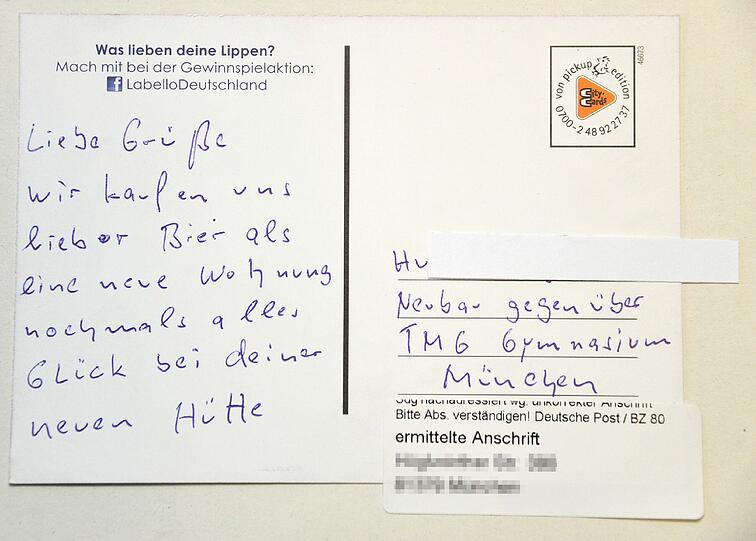 Anhand dieser, doch recht allgemein formulierten, Anschrift die gewünschte Adresse zu bedienen scheint schwierig - der "Postdetektiv" hat es geschafft.