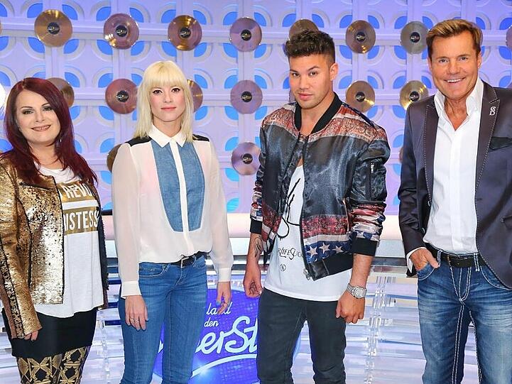 Die neue DSDS-Jury: Marianne Rosenberg (v. links), Mieze Katz, Kay One und Dieter Bohlen