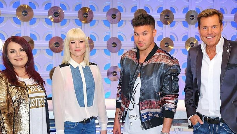 Die neue DSDS-Jury: Marianne Rosenberg (v. links), Mieze Katz, Kay One und Dieter Bohlen Die neue DSDS-Jury: Marianne Rosenberg (v. links), Mieze Katz, Kay One und Dieter Bohlen