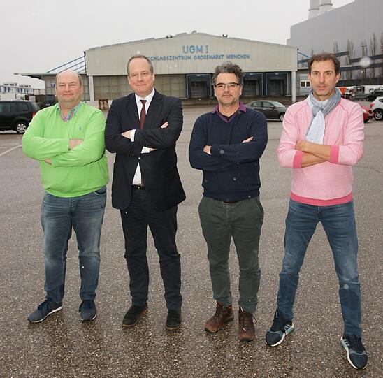 Vier Händler für den neuen Großmarkt (v.l.): Christian Waibl, Philipp Reiners, Marco di Maggio und Stefan Hausruckinger.