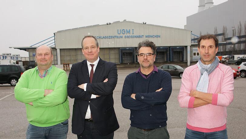 Vier Händler für den neuen Großmarkt (v.l.): Christian Waibl, Philipp Reiners, Marco di Maggio und Stefan Hausruckinger. Vier Händler für den neuen Großmarkt (v.l.): Christian Waibl, Philipp Reiners, Marco di Maggio und Stefan Hausruckinger.