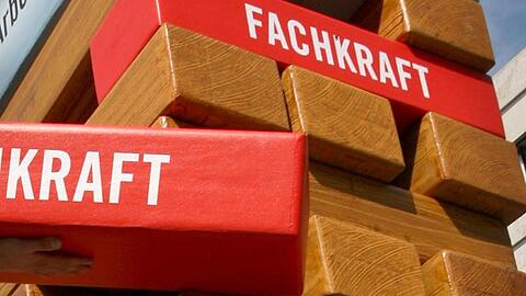Demonstration vor dem Arbeitsministerium in Berlin.