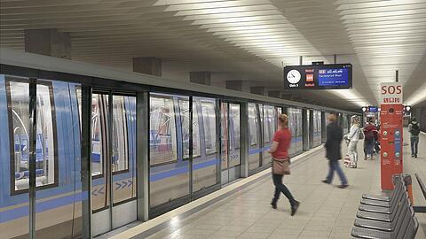 In einem Pilotprojekt im U-Bahnhof Olympiazentrum sollen Bahnsteigtüren ab 2023 zunächst an einem Gleis getestet werden.