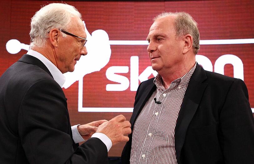 Die Bayern-Granden im TV-Studio: Franz Beckenbauer (l.) und Uli Hoeneß.