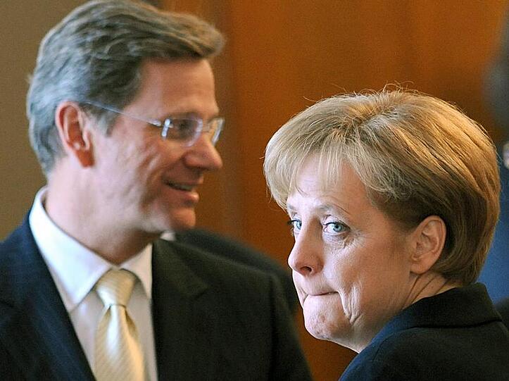 Bundeskanzlerin Merkel und Außenminister Westerwelle.