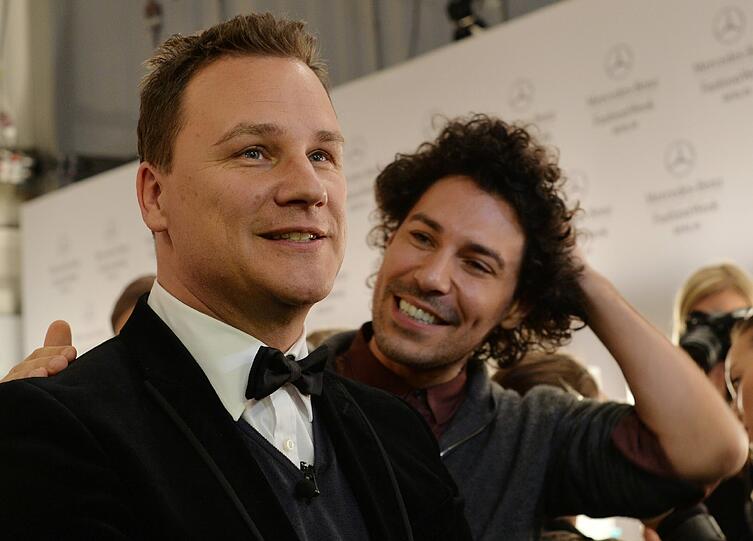 Kretschmer(l.) mit Visagist Boris Entrup.