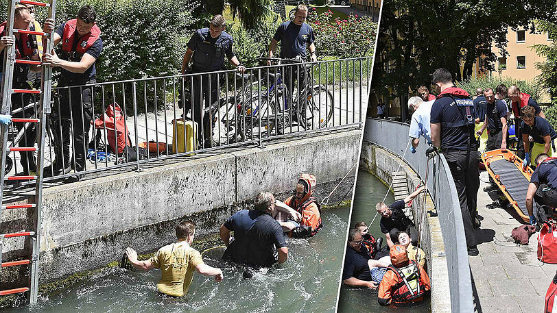 Der Mann brachte sich bei der Rettungsaktion selbst in Lebensgefahr.