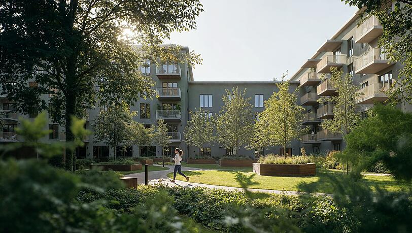 &bdquo;Parkside Lerchenauer Feld&ldquo; nennt die Bayerische Hausbau ihr neues Bauprojekt in Feldmoching.