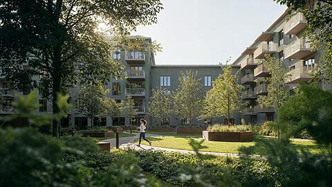 "Parkside Lerchenauer Feld" nennt die Bayerische Hausbau ihr neues Bauprojekt in Feldmoching.