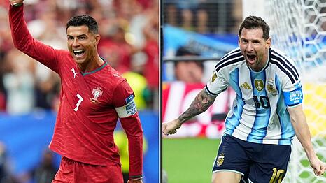 Cristiano Ronaldo (l.) und Lionel Messi untermauern auch bei dieser WM eindrucksvoll, wieso sie zu den besten Fu&szlig;ballern aller Zeiten geh&ouml;ren.
