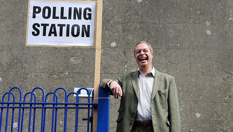 Sehr zuversichtlich: Nigel Farage von der EU-feindlichen Ukip-Partei. Sehr zuversichtlich: Nigel Farage von der EU-feindlichen Ukip-Partei.