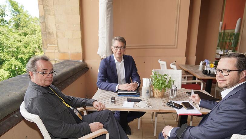 Markus Blume beim Interview mit Robert Braunmüller und Markus Peherstorfer Markus Blume beim Interview mit Robert Braunmüller und Markus Peherstorfer