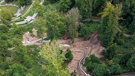 Zwei neue Rutschen im Stadtgarten Calw verbinden k&uuml;nftig den Park mit der Innenstadt.