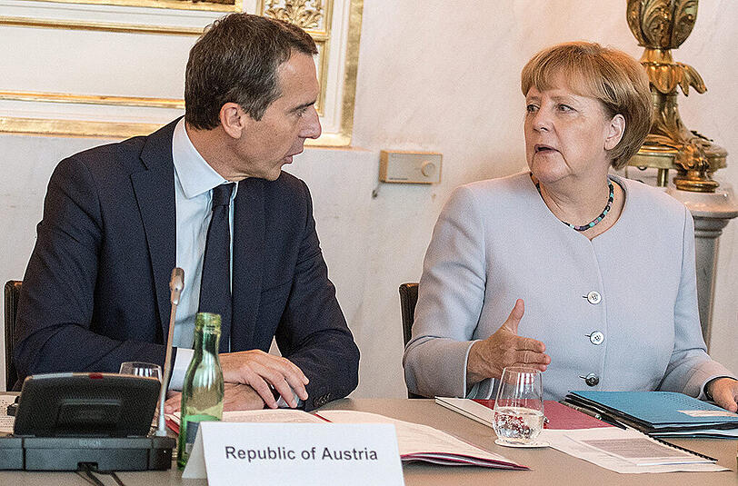 Kanzler unter sich: Der Österreicher Christian Kern und Bundeskanzlerin Angela Merkel.