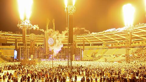 Ein Rammstein-Konzert bietet - wie hier in Turin - eigentlich immer eine Art Silversterstimmung.