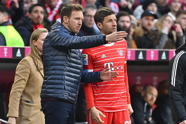 Vor allem sein schwindender Einfluss innerhalb des Teams machte Thomas Müller (r.) unter Julian Nagelsmann zu Schaffen. Zu den wirklichen Gegnern gehört er jedoch nicht. Vor allem sein schwindender Einfluss innerhalb des Teams machte Thomas Müller (r.) unter Julian Nagelsmann zu Schaffen. Zu den wirklichen Gegnern gehört er jedoch nicht.