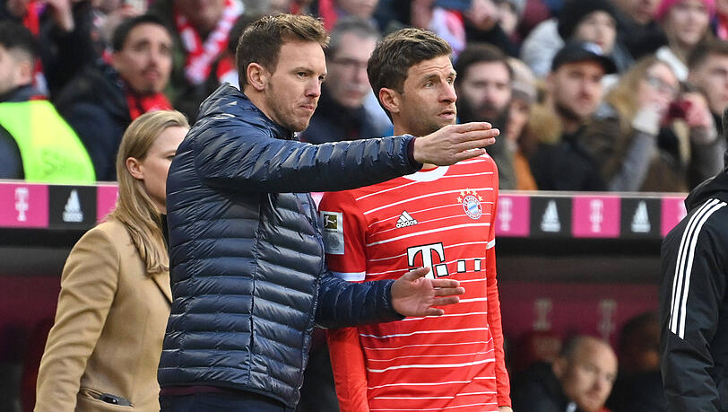 Vor allem sein schwindender Einfluss innerhalb des Teams machte Thomas Müller (r.) unter Julian Nagelsmann zu Schaffen. Zu den wirklichen Gegnern gehört er jedoch nicht. Vor allem sein schwindender Einfluss innerhalb des Teams machte Thomas Müller (r.) unter Julian Nagelsmann zu Schaffen. Zu den wirklichen Gegnern gehört er jedoch nicht.