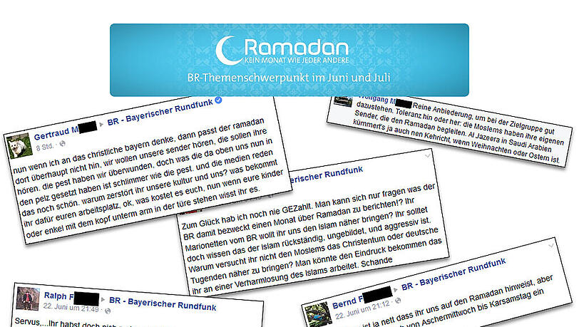 Wegen Ramadan-Logo: Rechte Kommentare auf der Facebook-Seite des BR. (Stand: 25.06.2015)