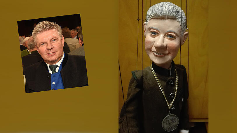 Münchens Oberbürgermeister Dieter Reiter - im Original und als Marionette.