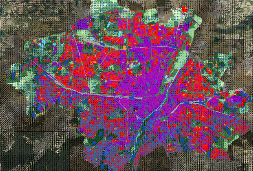 Die Klimakarte der Stadt bei Nacht bei starkem Klimawandel für das Jahr 2055. Lila bedeutet eine "sehr ungünstige" Klimasituation für Münchner in der Nacht. Rot bedeutet "ungünstig", orange "Mittel" und hellorange "günstig". Gelb wäre "sehr günstig". Die Klimakarte der Stadt bei Nacht bei starkem Klimawandel für das Jahr 2055. Lila bedeutet eine "sehr ungünstige" Klimasituation für Münchner in der Nacht. Rot bedeutet "ungünstig", orange "Mittel" und hellorange "günstig". Gelb wäre "sehr günstig".