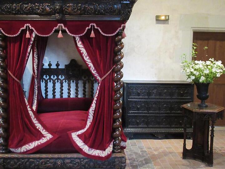Das Sterbebett des Universalkünstlers Leonardo da Vinci im Schloss Clos Lucé.