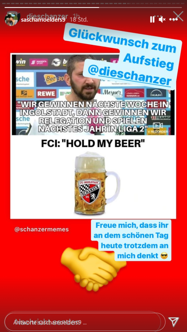 Sascha Mölders ging mit der Stichelei des FCI relativ gelassen um. Sascha Mölders ging mit der Stichelei des FCI relativ gelassen um.